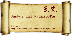 Benkóczi Krisztofer névjegykártya