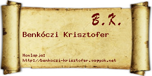 Benkóczi Krisztofer névjegykártya